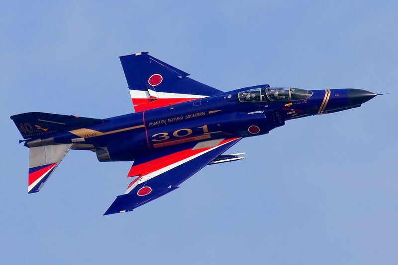 Blue Fighter Jet — Dynamic, Afternoon, Photograph, Sky