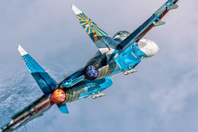 Blue Fighter Jet — Dynamic, Photograph, Jet Engine