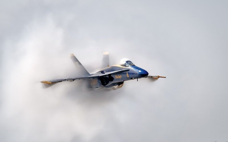 Blue Fighter Jet — Dynamic, Photograph