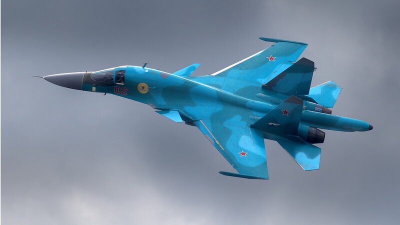 Blue Fighter Jet in Flight — Dramatic, Photograph, Sky