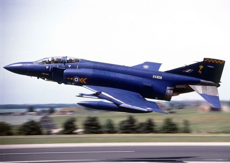Blue Fighter Jet Taking Off