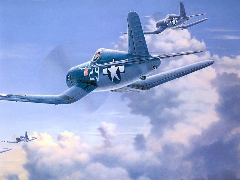 Blue Fighter Planes