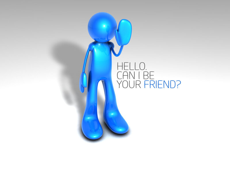 blue figure asking to be friend