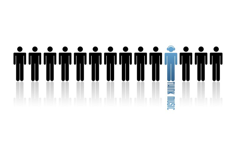 Blue Figure in a Line