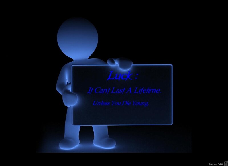 Blue figure with sign