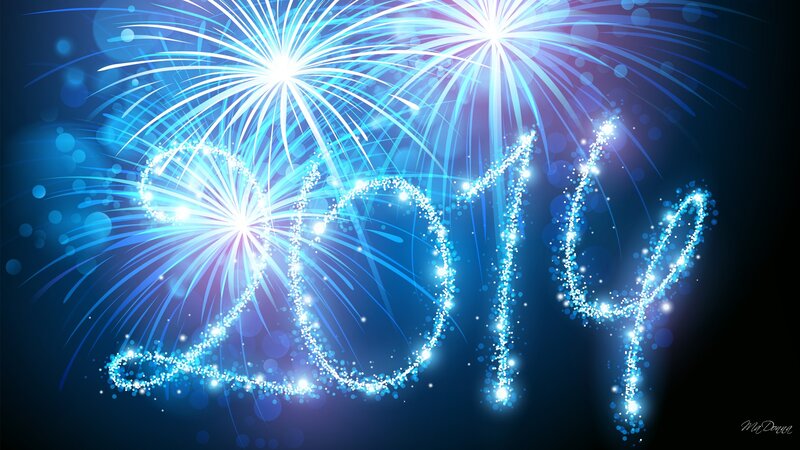 Blue Fireworks Display — Celebratory