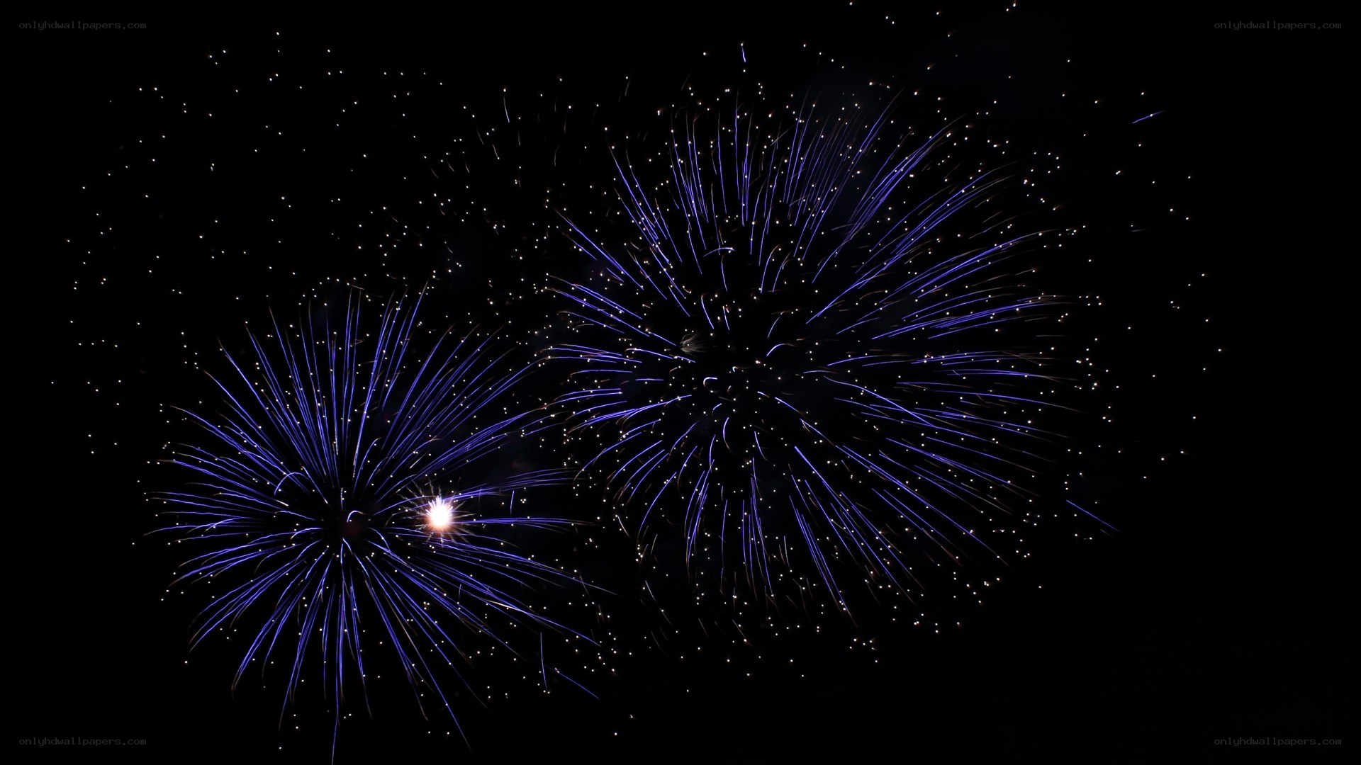 Blue fireworks display