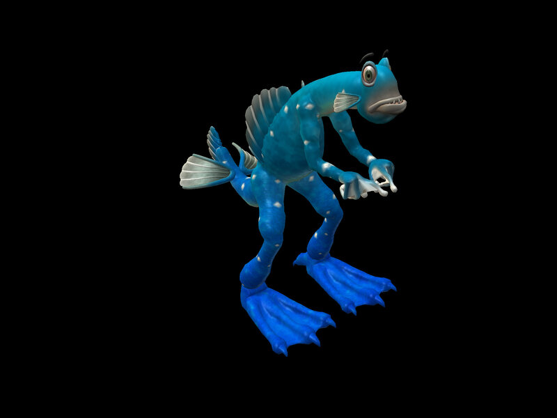 blue fish-like creature