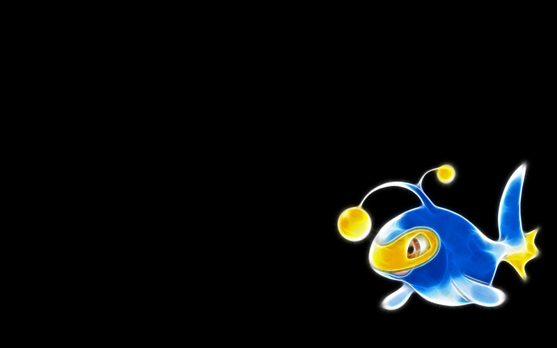 Blue fish with glowing lights