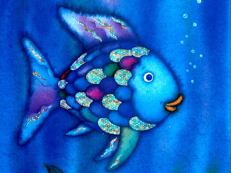 Blue Fish with Mosaic Scales