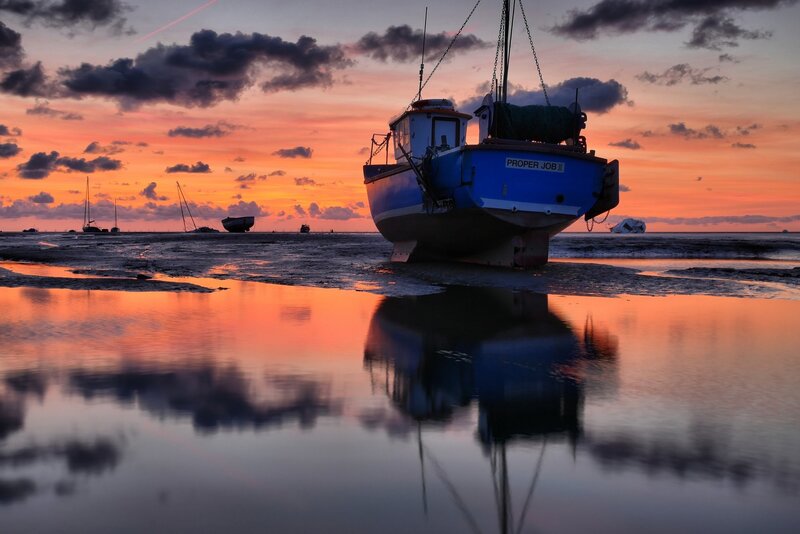 Blue Fishing Boat — Orange