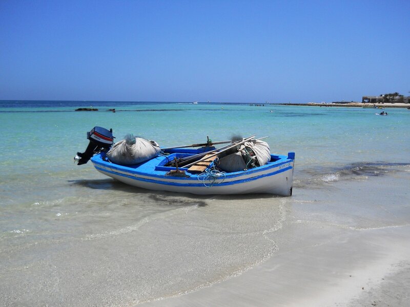 Blue Fishing Boat — Serene