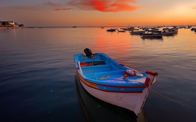 Blue Fishing Boat