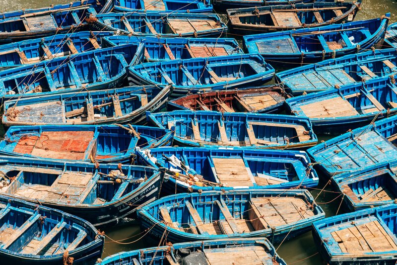 Blue Fishing Boats