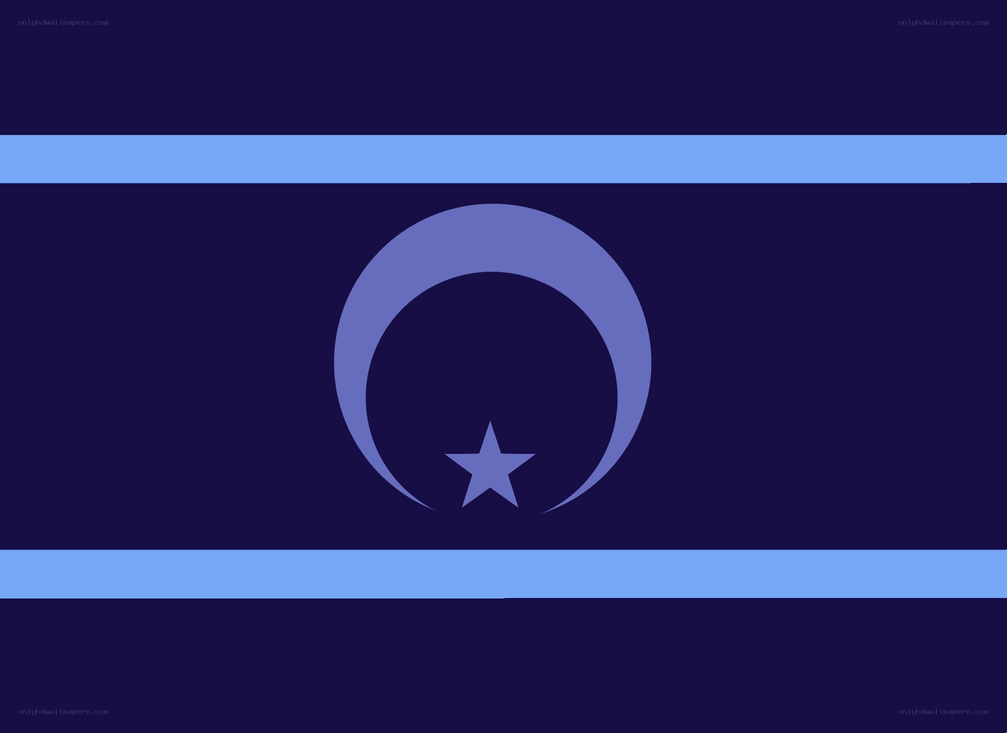 blue flag with crescent and star