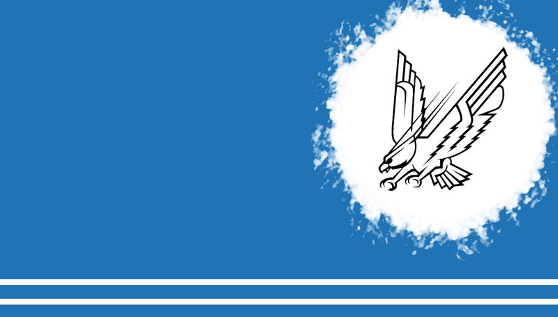 blue flag with eagle emblem
