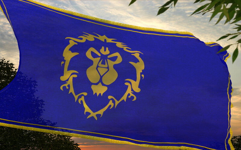 Blue Flag with Lion Emblem