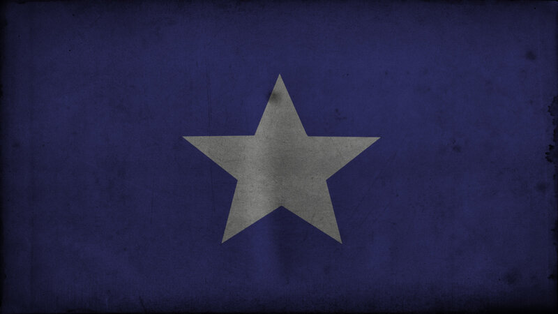 blue flag with silver star