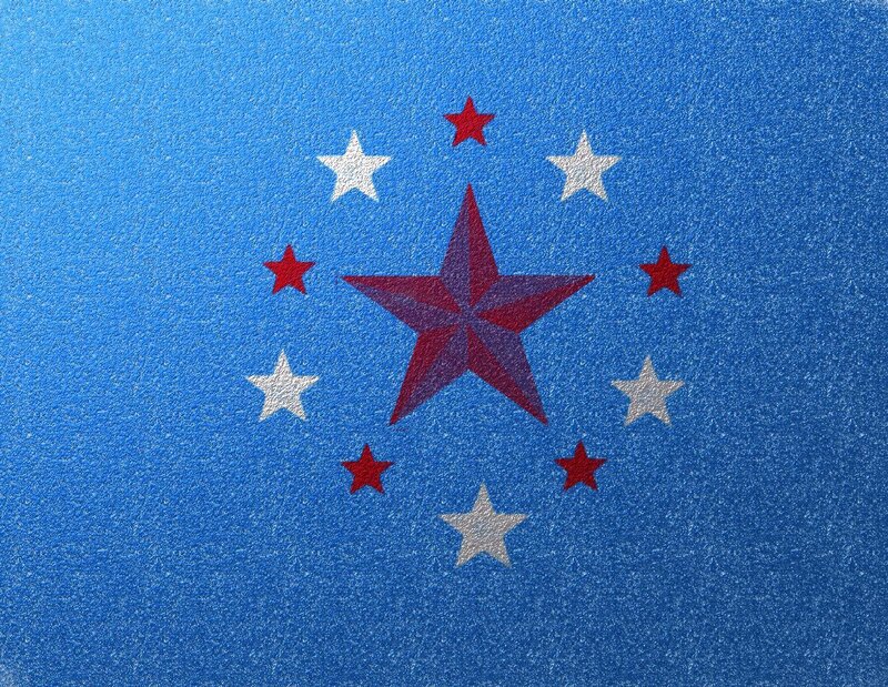 blue flag with stars
