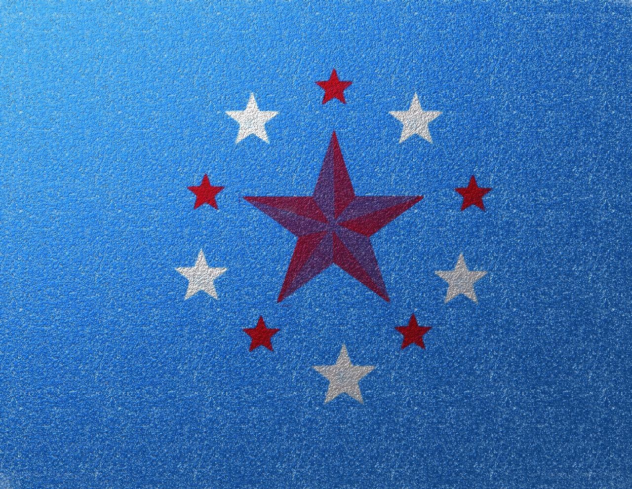 blue flag with stars