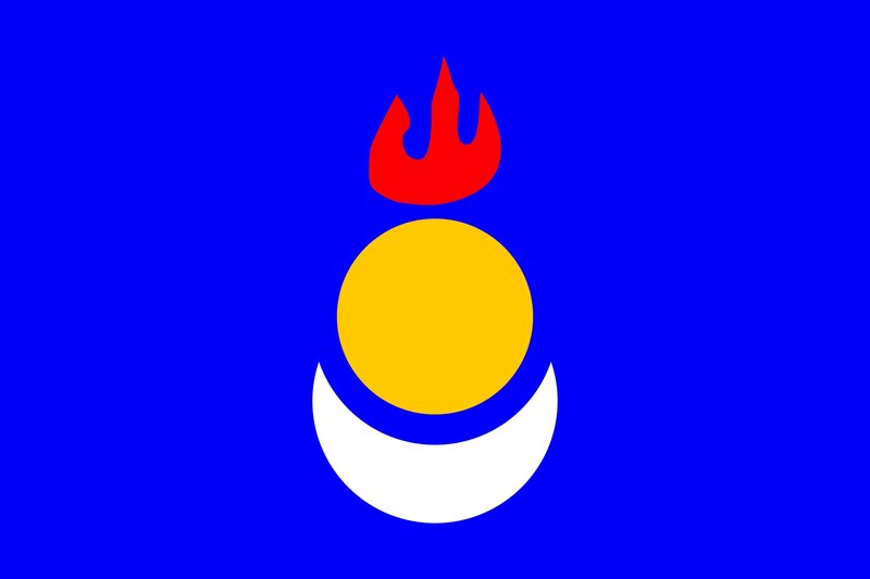 Blue Flag with Sun and Moon