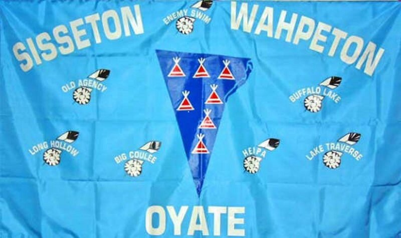 Blue Flag with Text and Symbols