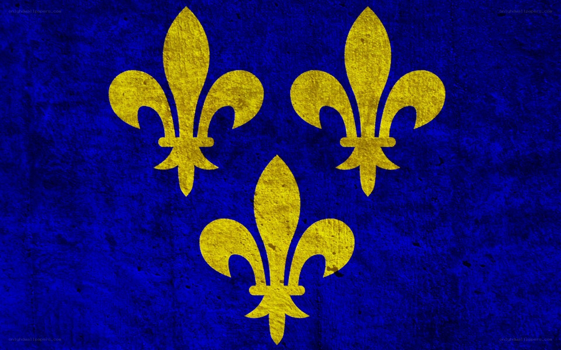 Blue flag with three gold fleur-de-lis