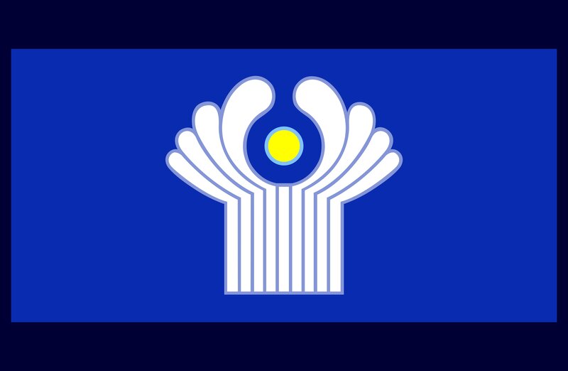 Blue flag with white emblem