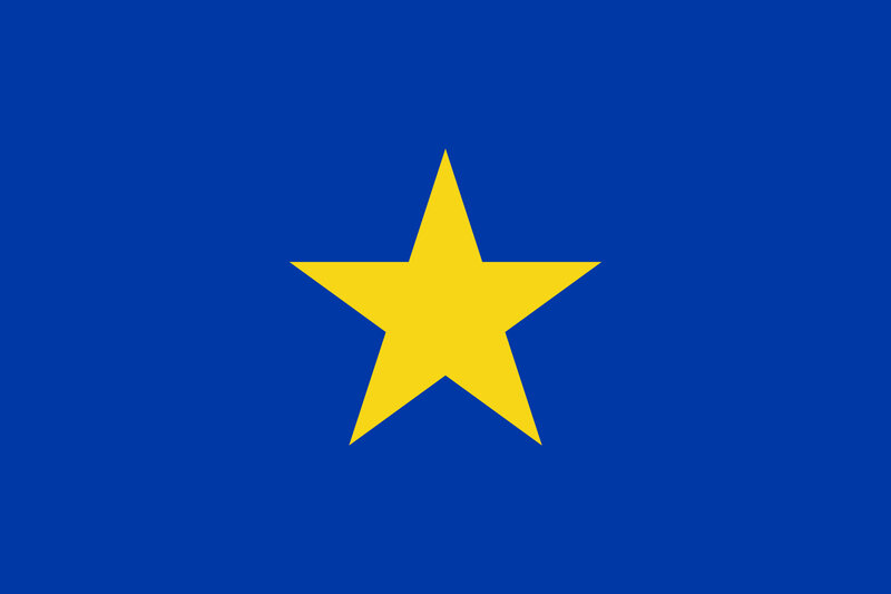 blue flag with yellow star