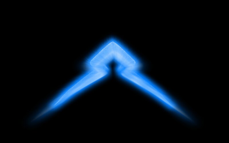 blue flame arrow shape