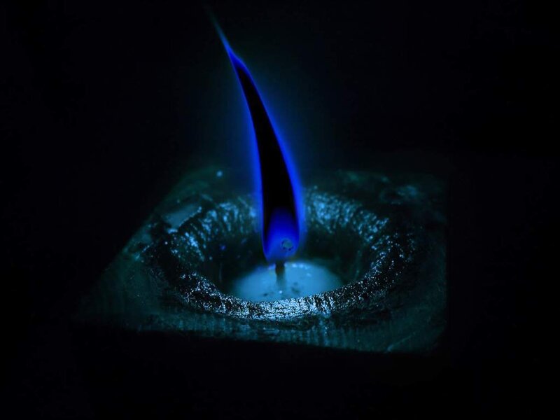blue flame candle