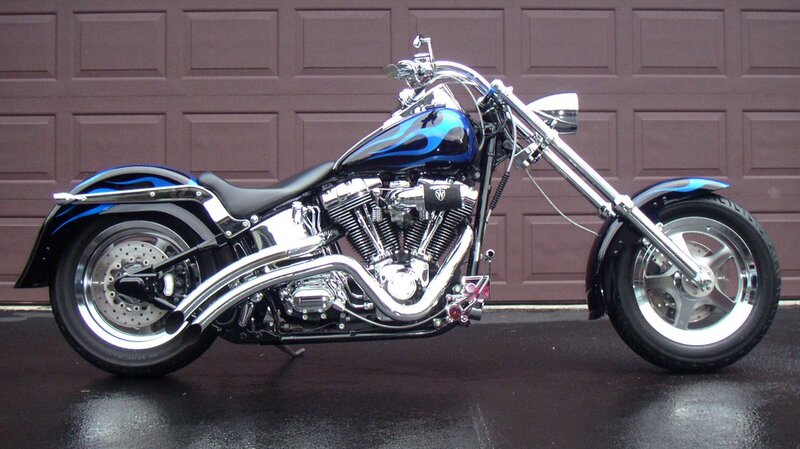 Blue Flame Chopper Motorcycle