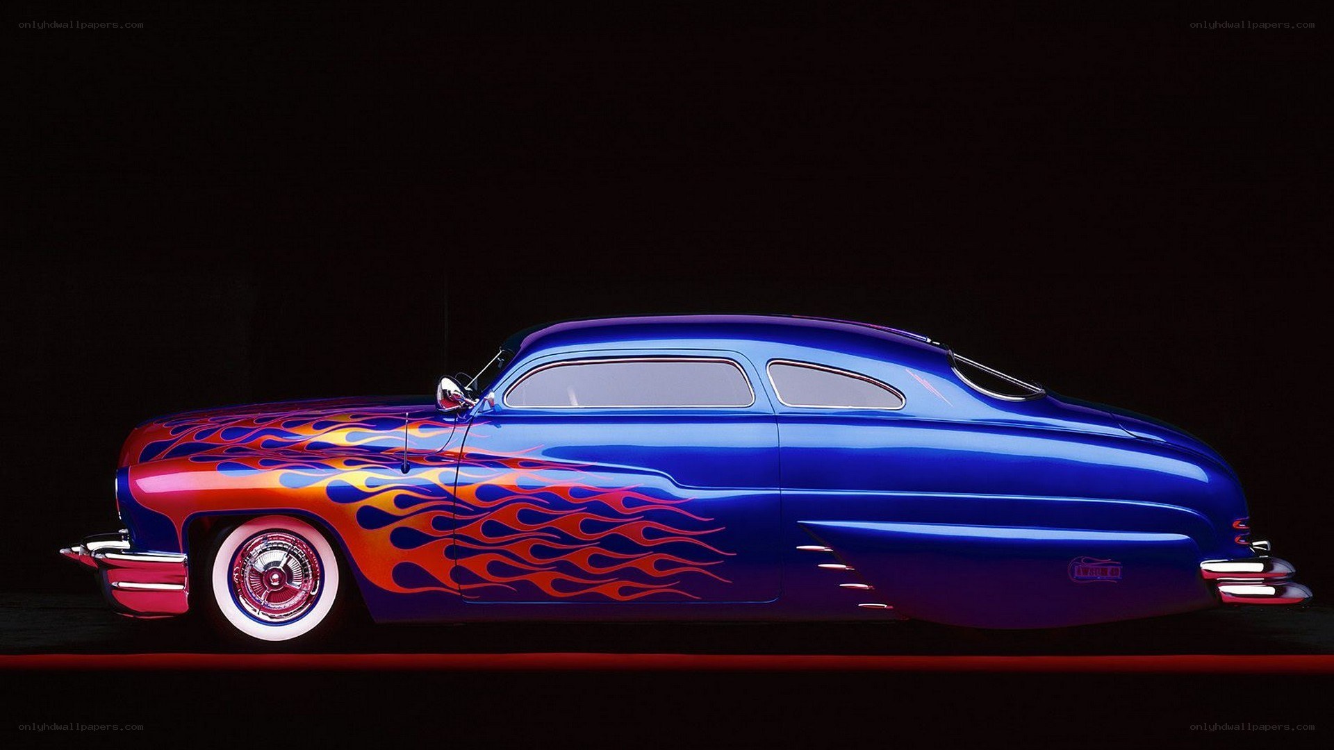 blue flame custom car