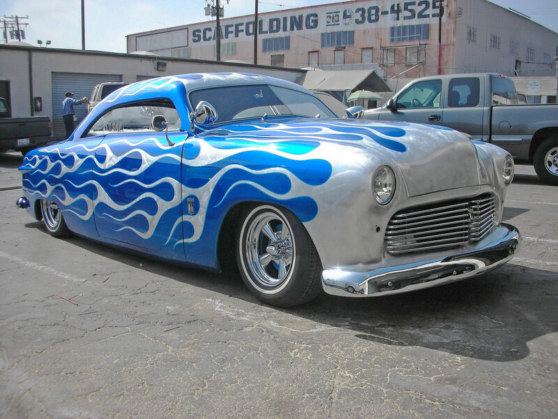 Blue Flame Custom Car — Outdoor