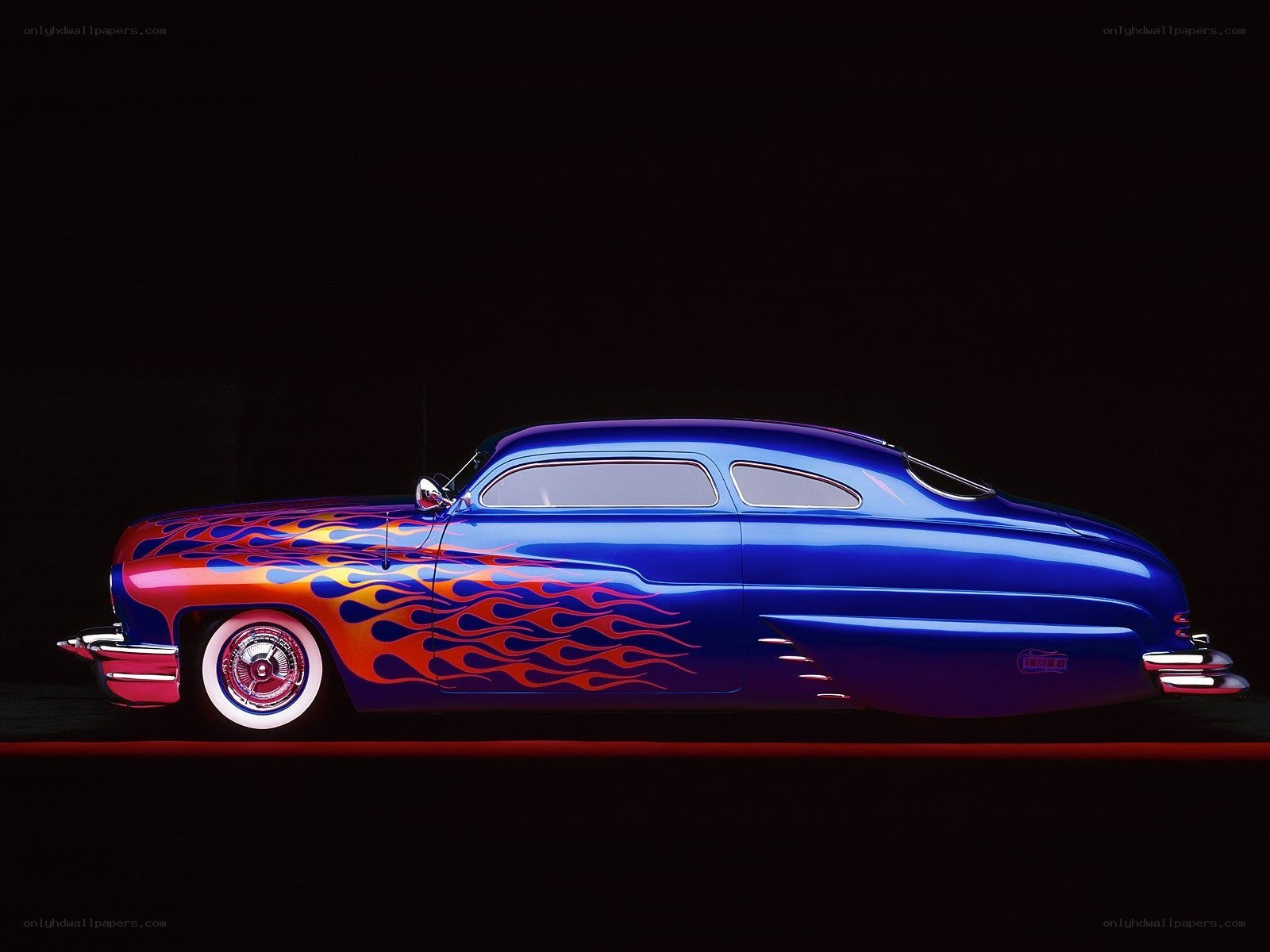 blue flame custom car