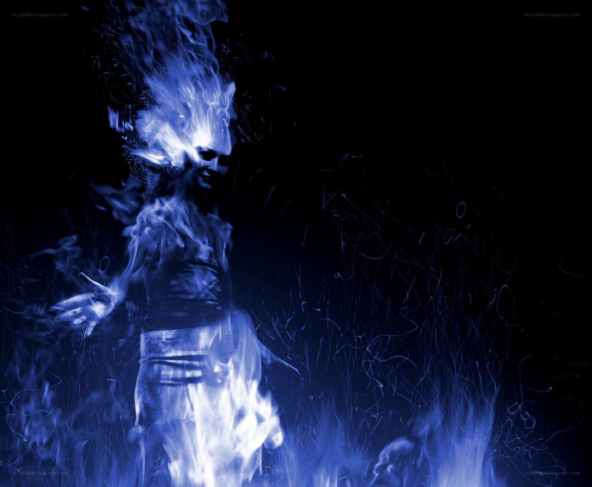 blue flame figure