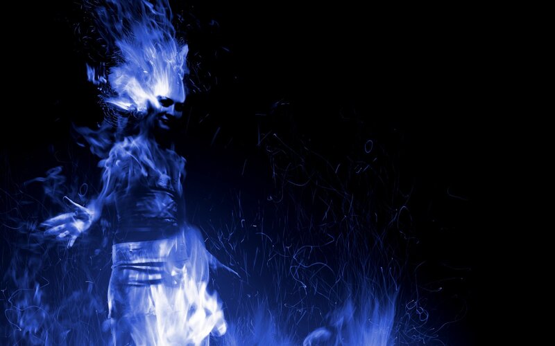 blue flame figure