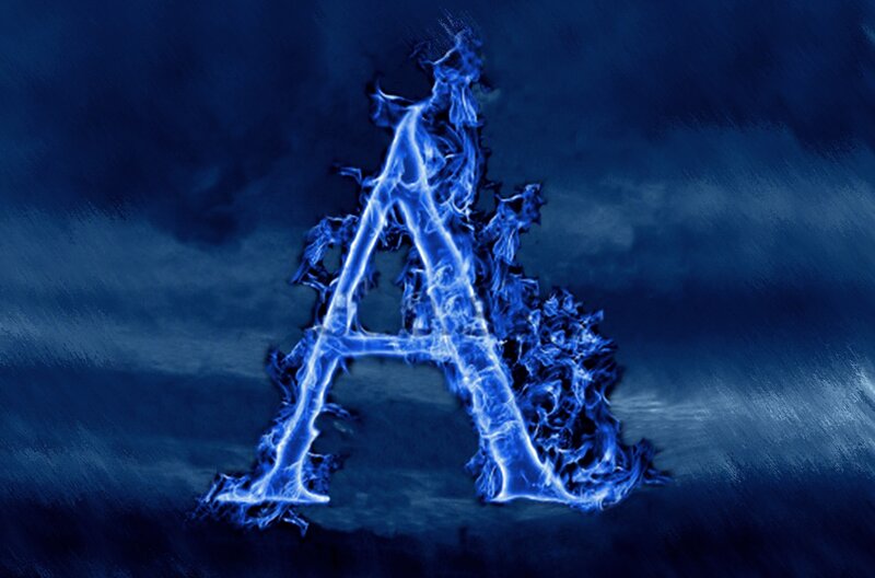 Blue Flame Letter A