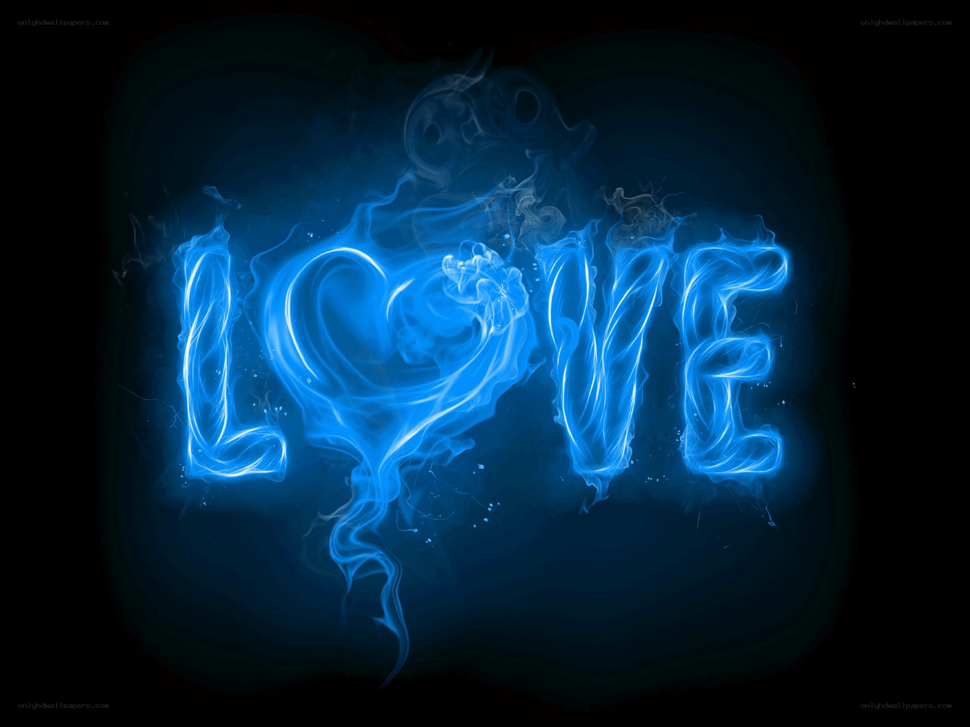 blue flame love text