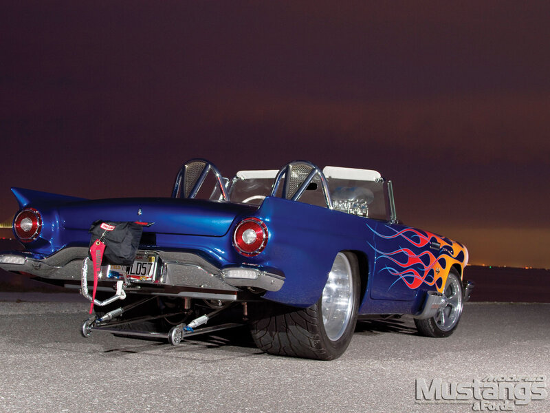 Blue Flame-painted Car — Dramatic, Night