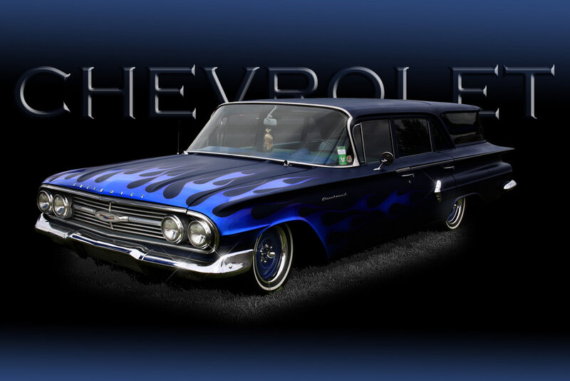 Blue Flame-painted Car