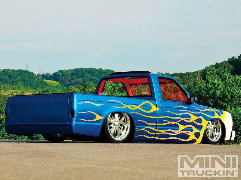 Blue Flame-painted Truck — Calm, Afternoon