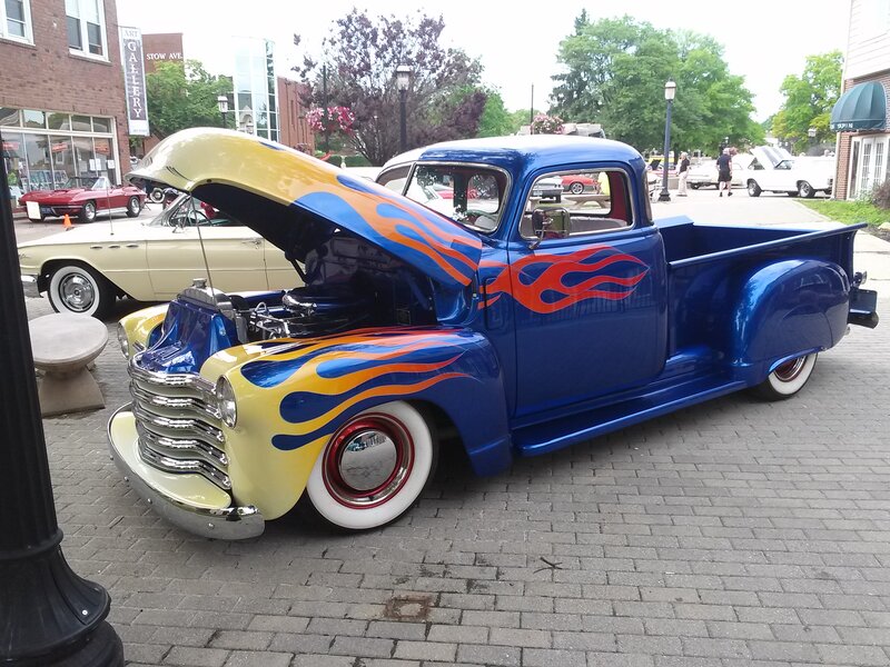 Blue Flame-painted Truck — Outdoor