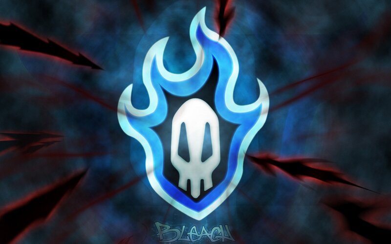Blue Flame Skull Symbol — Dramatic, Digital Art, Text