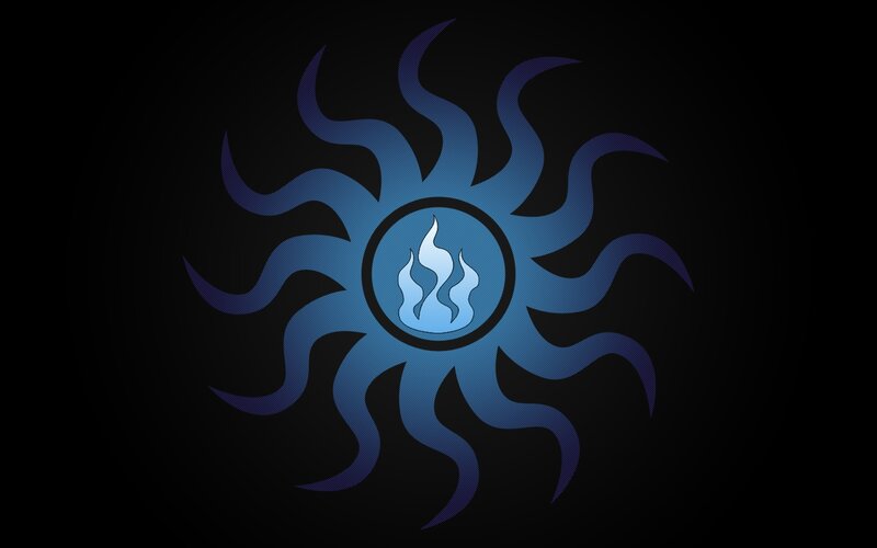 blue flame sun symbol