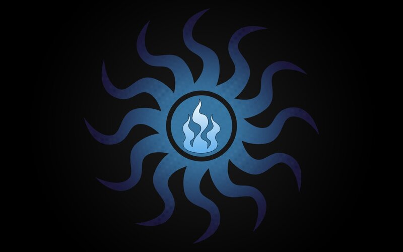 blue flame sun symbol