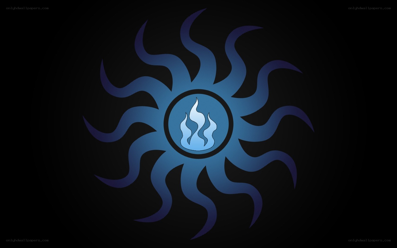blue flame sun symbol