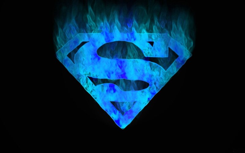 blue flame superman logo