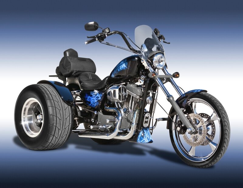 Blue Flame Trike Motorcycle — Black