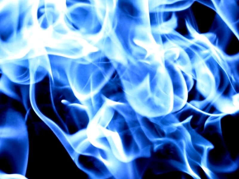 Blue Flames and Smoke